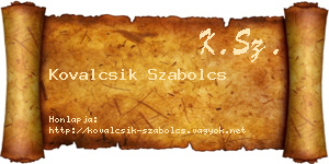 Kovalcsik Szabolcs névjegykártya